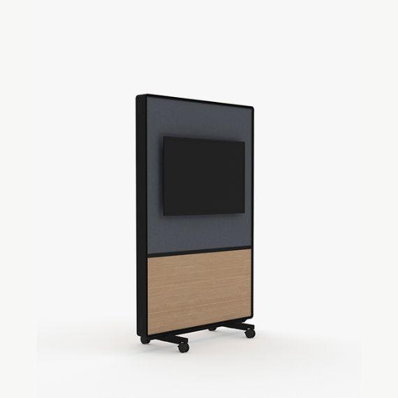 AW2012MFM Adapt Wall Media with  Fabric Upper Panels and MFC Lower Panels