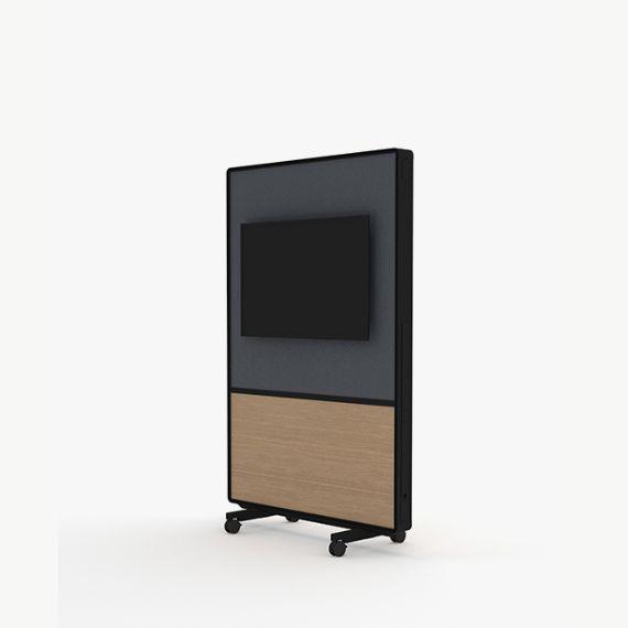 AW2012MFM Adapt Wall Media with  Fabric Upper Panels and MFC Lower Panels