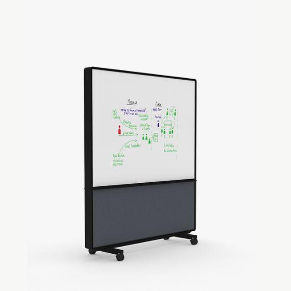 AW2016FMD Adapt Wall with Magnetic Drywipe Upper Panels and Fabric Lower Panels