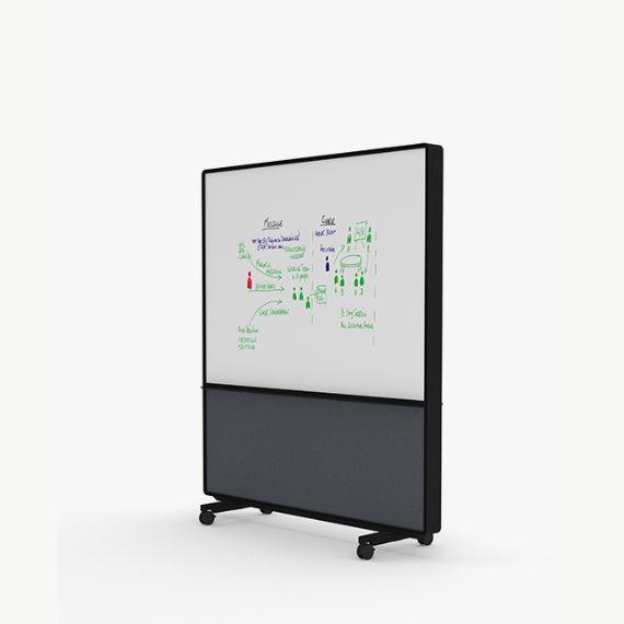 AW2016FMD Adapt Wall with Magnetic Drywipe Upper Panels and Fabric Lower Panels