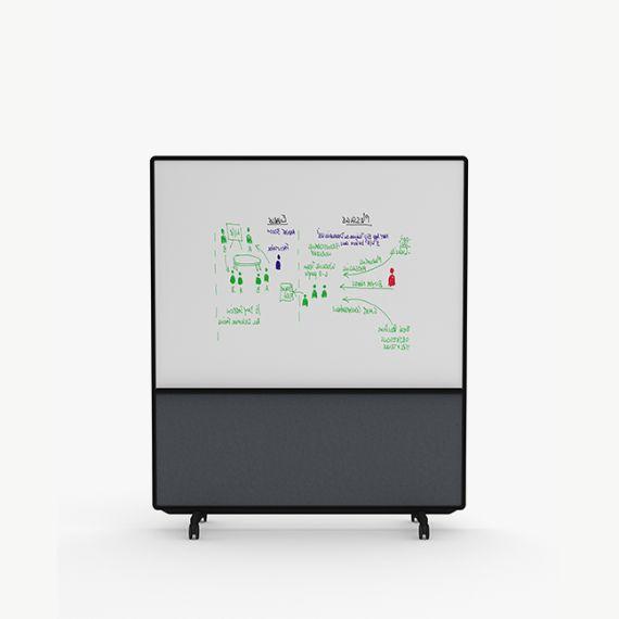 AW2016FFD Adapt Wall with Fabric and Drywipe Upper Panels and Fabric Lower Panels