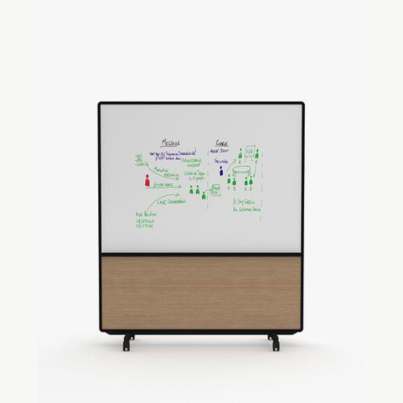 AW2016MMD Adapt Wall with Magnetic Drywipe Upper Panels and MFC Lower Panels