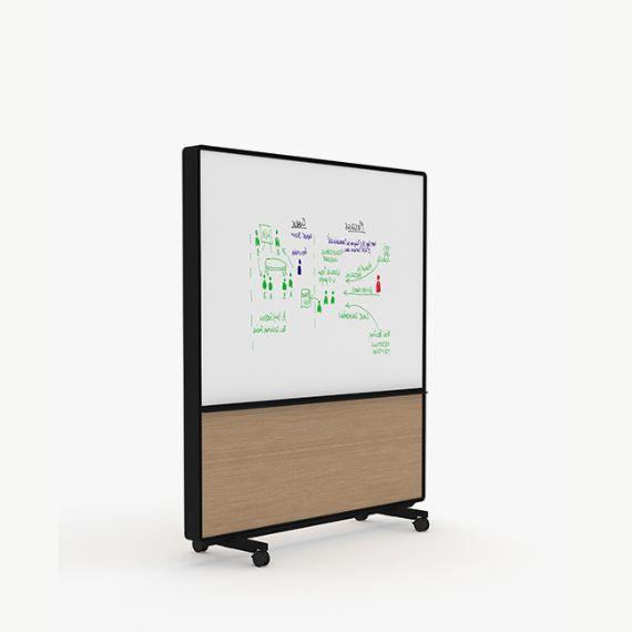 AW2016MFMD Adapt Wall with Fabric and Magnetic Drywipe Upper Panels and MFC Lower Panels