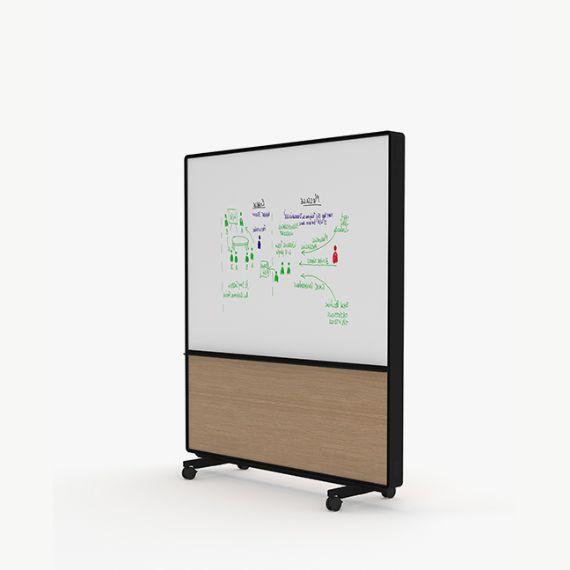 AW2016MFMD Adapt Wall with Fabric and Magnetic Drywipe Upper Panels and MFC Lower Panels