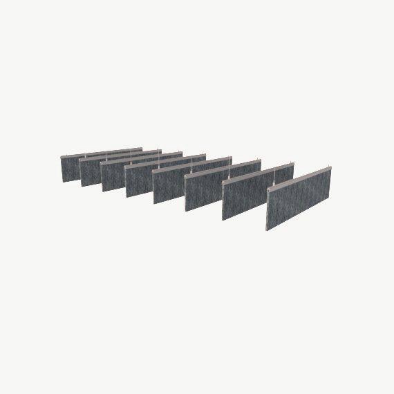 BRE12-100-20 Straight Bladed Baffle 200mm drop 12mm