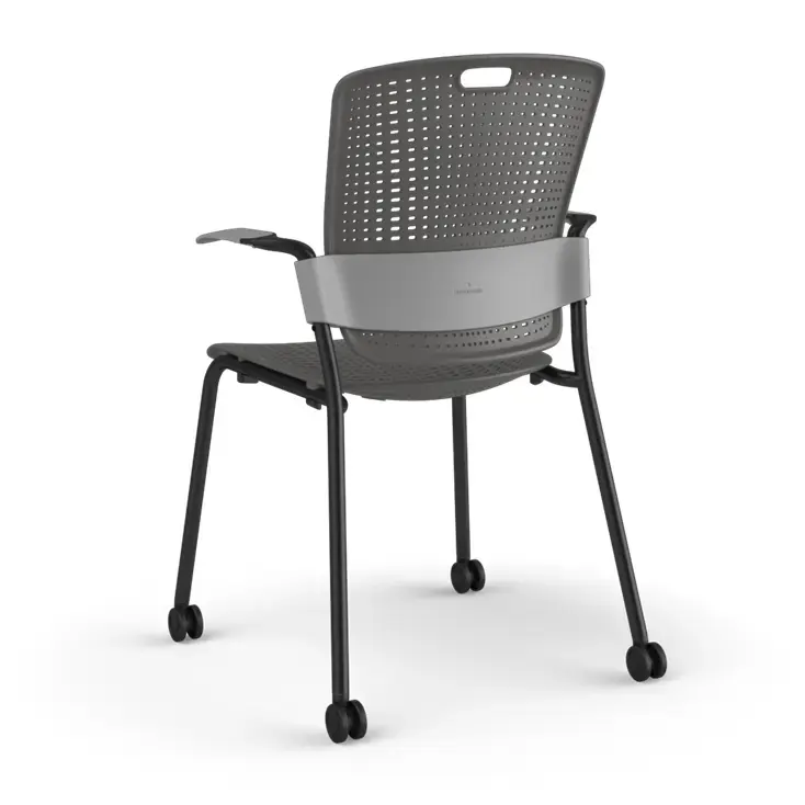 C25 Cinto Stacking Chair with Fixed Arms and Castors