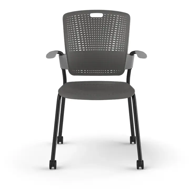 C25 Cinto Stacking Chair with Fixed Arms and Castors