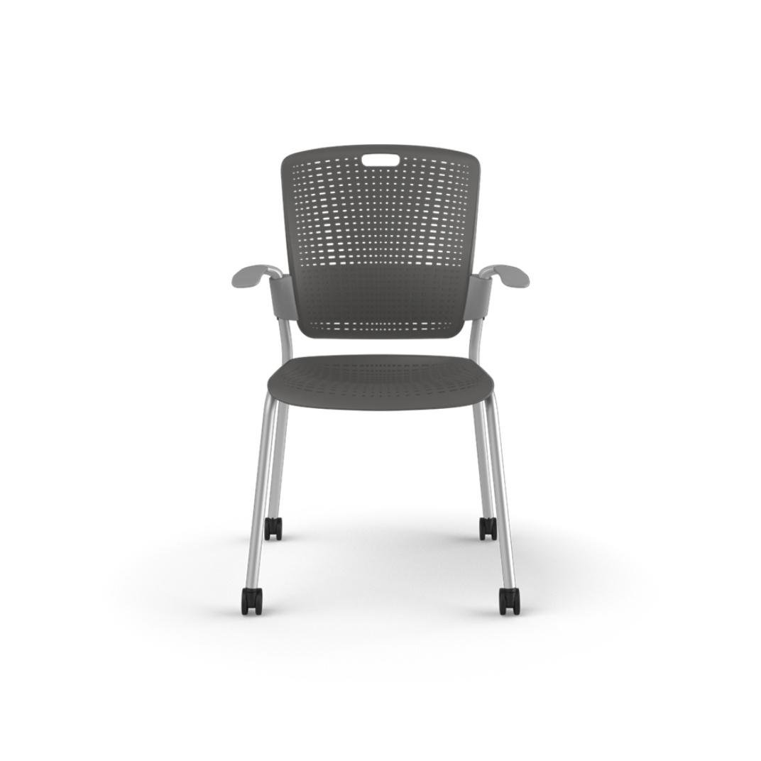 C25 Cinto Stacking Chair with Fixed Arms and Castors