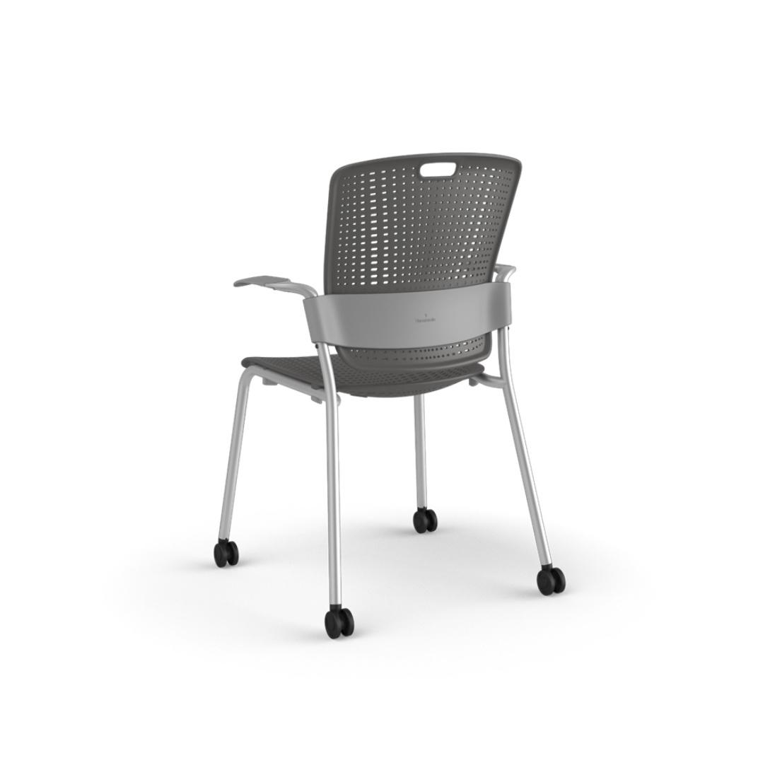 C25 Cinto Stacking Chair with Fixed Arms and Castors