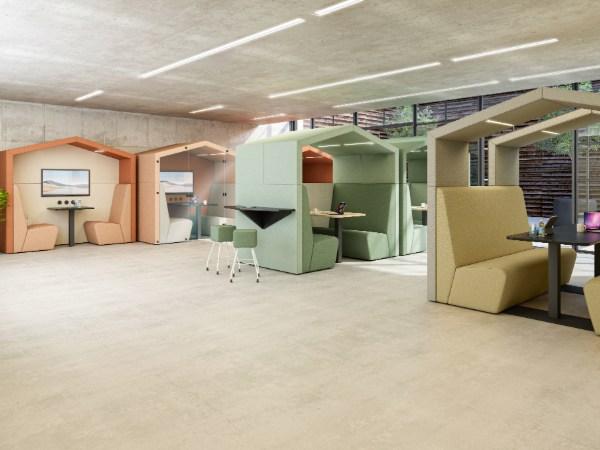 AX-6-R-LL  Anex 6 Person Meeting Booth with Linear lights