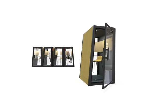 QT02 - Short Angled Phonebooth (Right Hand Opening)