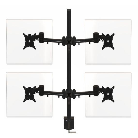 STREAMCOMB11B - Stream Plus Quad Screen Monitor Arm With Clamp Fixing