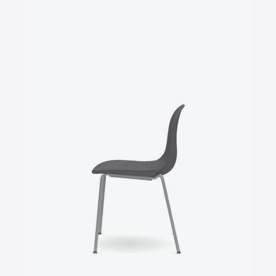KIN102U3 Kin Side Chair With 4 Leg Frame, Upholstered Shell