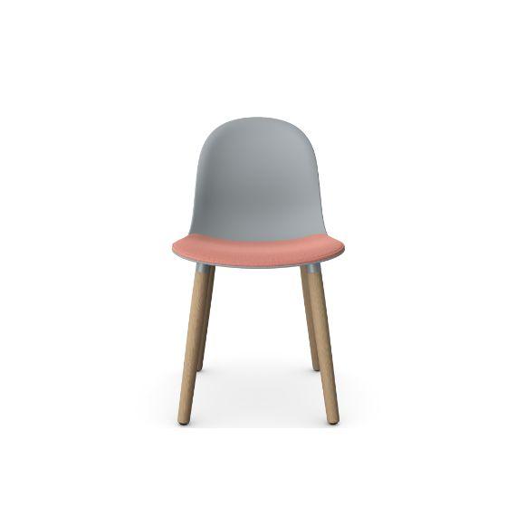 KIN103U1 - Kin Side Chair, Wood Legs with Upholstered Seat Pad
