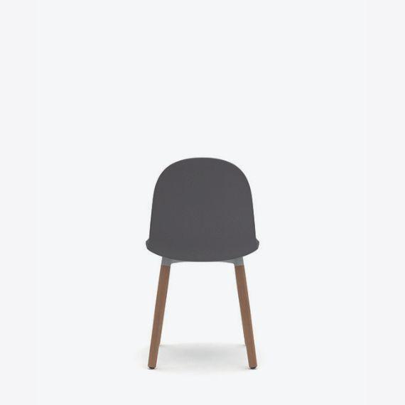 KIN103U3 Kin Side Chair With Wooden Legs, Upholstered Shell