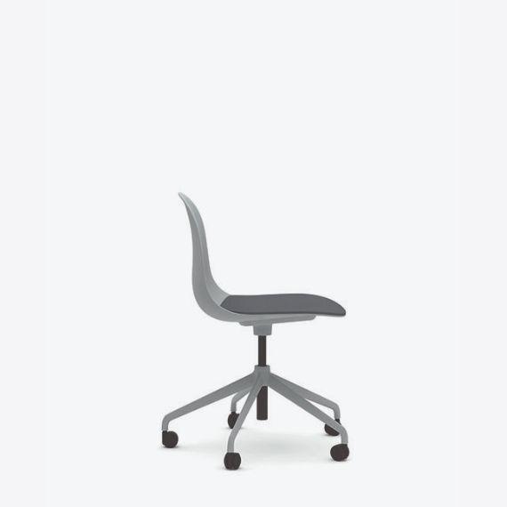 KIN105U1 - Kin Side Chair, 5 Star Swivel Base with Upholstered Seat Pad*