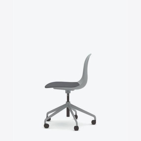 KIN105U1 - Kin Side Chair, 5 Star Swivel Base with Upholstered Seat Pad