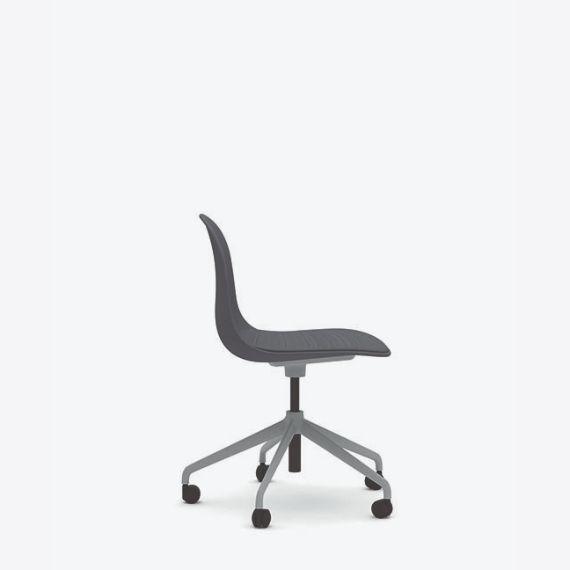 KIN105U3 Kin Side Chair With 5 Star Swivel Base, Upholstered Shell