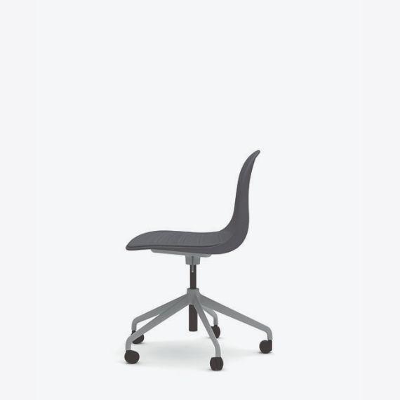 KIN105U3 Kin Side Chair With 5 Star Swivel Base, Upholstered Shell