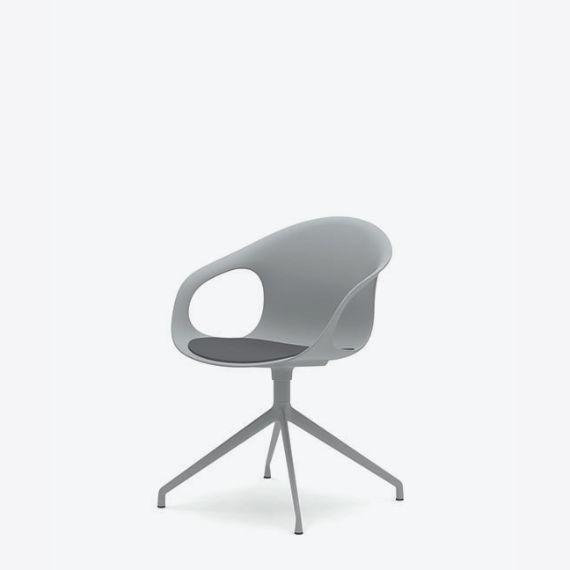 KIN204U1 Kin Arm Chair With 4 Star Swivel Base, Upholstered Seat Pad