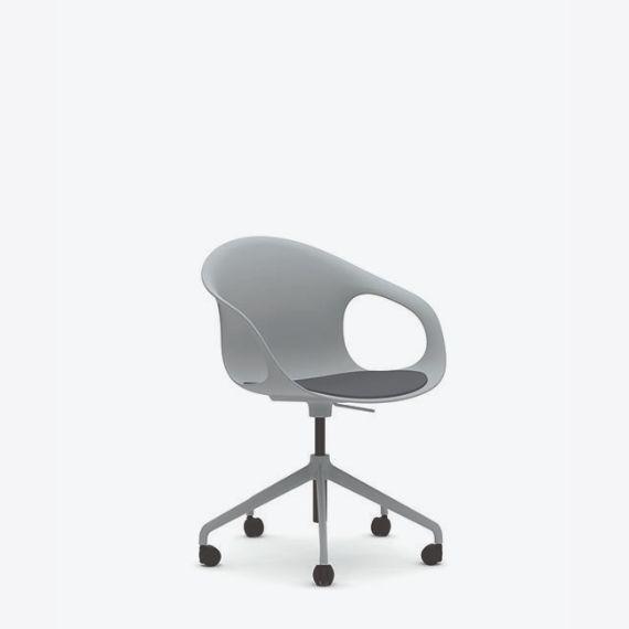 KIN205U1 - Kin Arm Chair, 5 Star Swivel Base with Upholstered Seat Pad