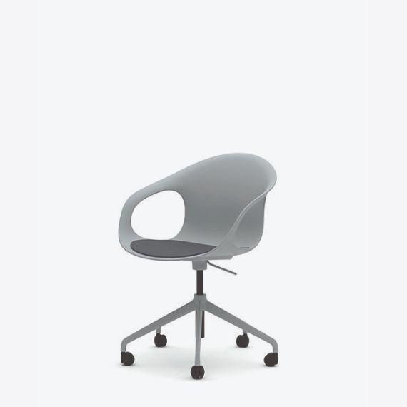 KIN205U1 - Kin Arm Chair, 5 Star Swivel Base with Upholstered Seat Pad