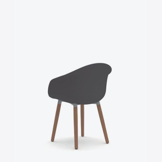 KIN303U3 Kin Tub Chair With Wooden Legs, Upholstered Shell