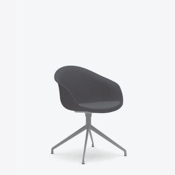 KIN304U3 Kin Tub Chair With 4 Star Swivel Base, Upholstered Shell