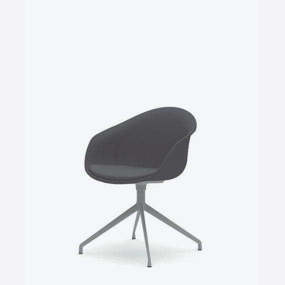 KIN304U3 Kin Tub Chair With 4 Star Swivel Base, Upholstered Shell