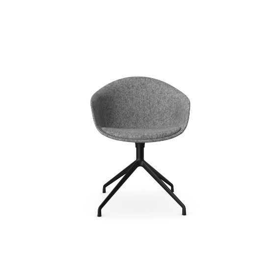 KIN304U3 Kin Tub Chair With 4 Star Swivel Base, Upholstered Shell