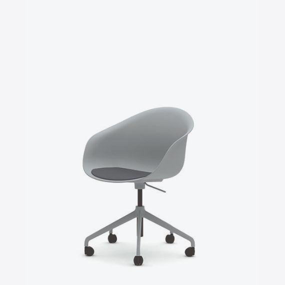 KIN305U1 Kin Tub  Chair With 5 Star Swivel Base, Upholstered Seat Pad