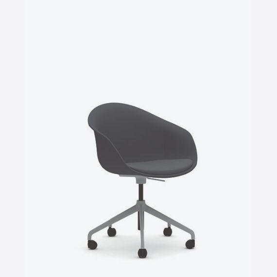 KIN305U3 - Kin Tub Chair, 5 Star Swivel Base with Fully Upholstered Shell