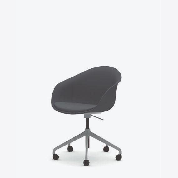 KIN305U3 - Kin Tub Chair, 5 Star Swivel Base with Fully Upholstered Shell