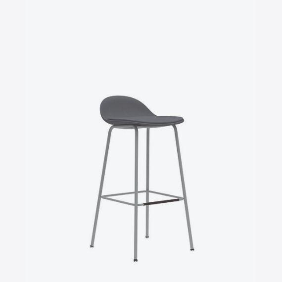 KIN502U3 Low Back Stool With 4 Leg Frame, Upholstered Shell