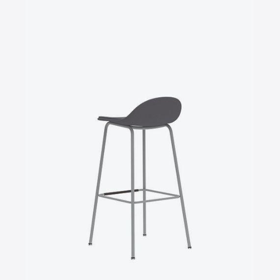 KIN502U3 Low Back Stool With 4 Leg Frame, Upholstered Shell