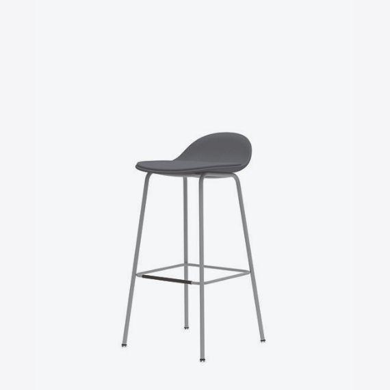 KIN502U3 Low Back Stool With 4 Leg Frame, Upholstered Shell