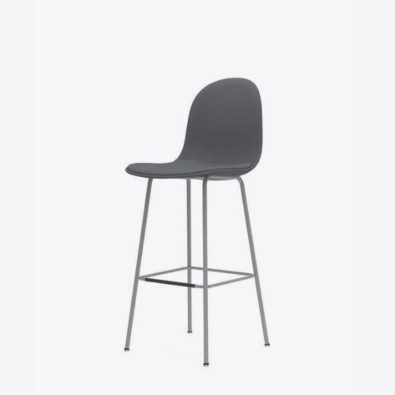 KIN602U3 Kin High Back Stool With 4 Leg Frame, Upholstered Shell