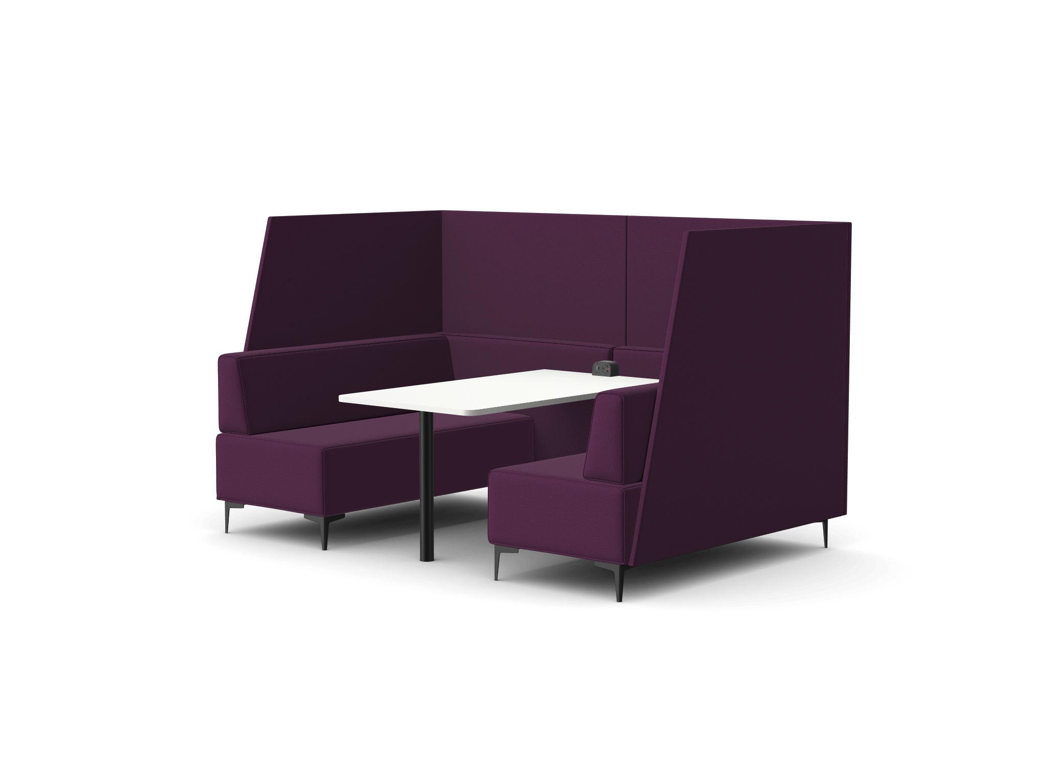 OB-SL-C8 Oban Four Seat High Back Open-Ended Booth with Table