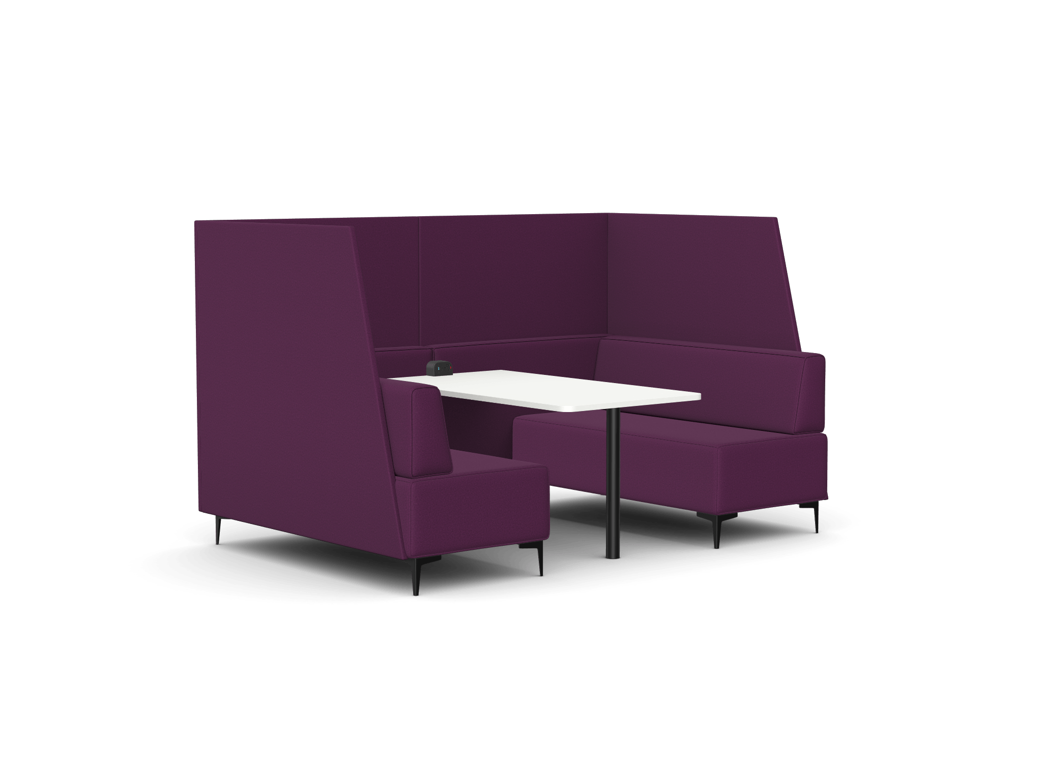 OB-SL-C8 Oban Four Seat High Back Open-Ended Booth with Table