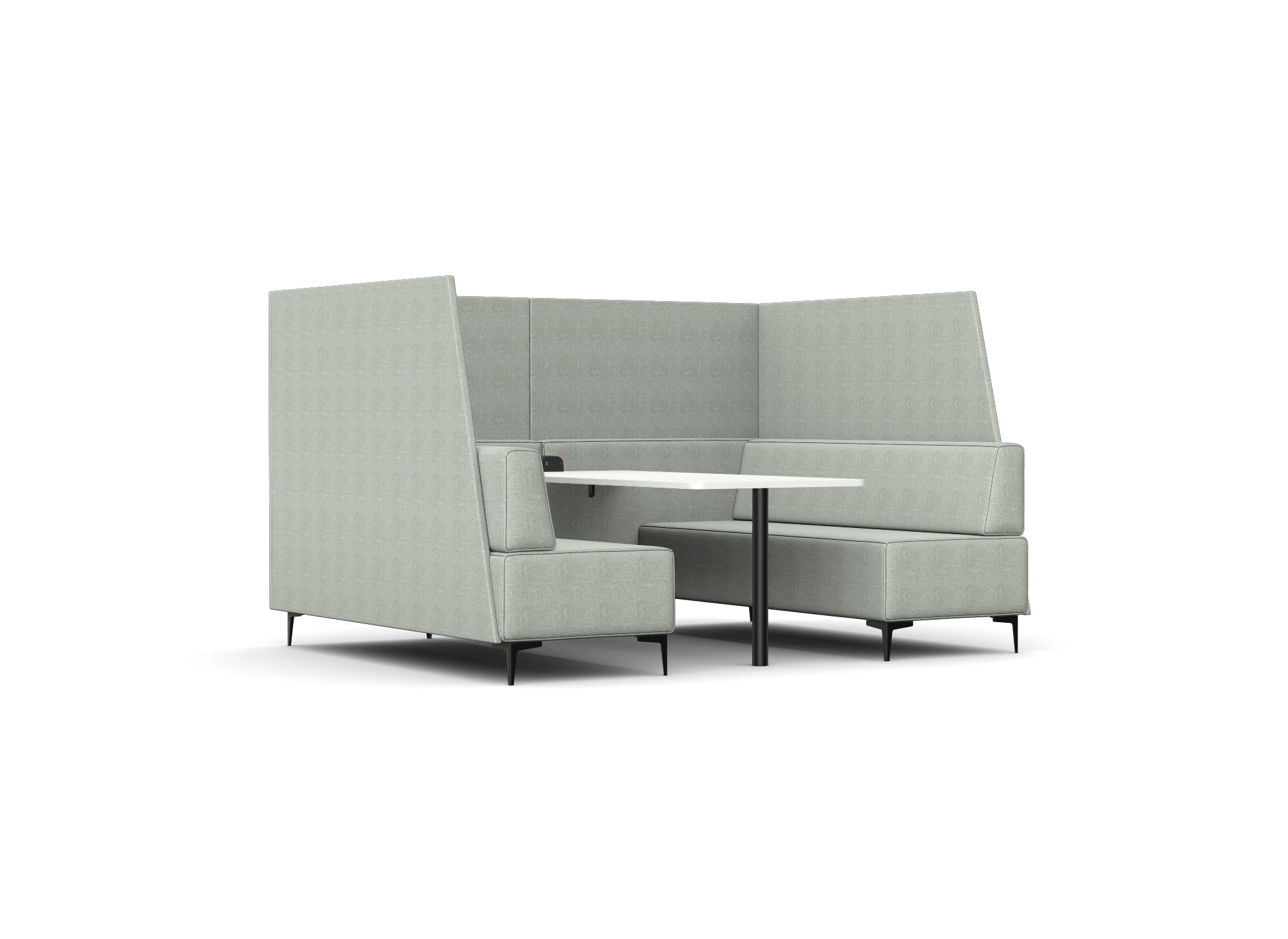 OB-SL-C9 Oban Six Seat High Back Open-Ended Booth with Table