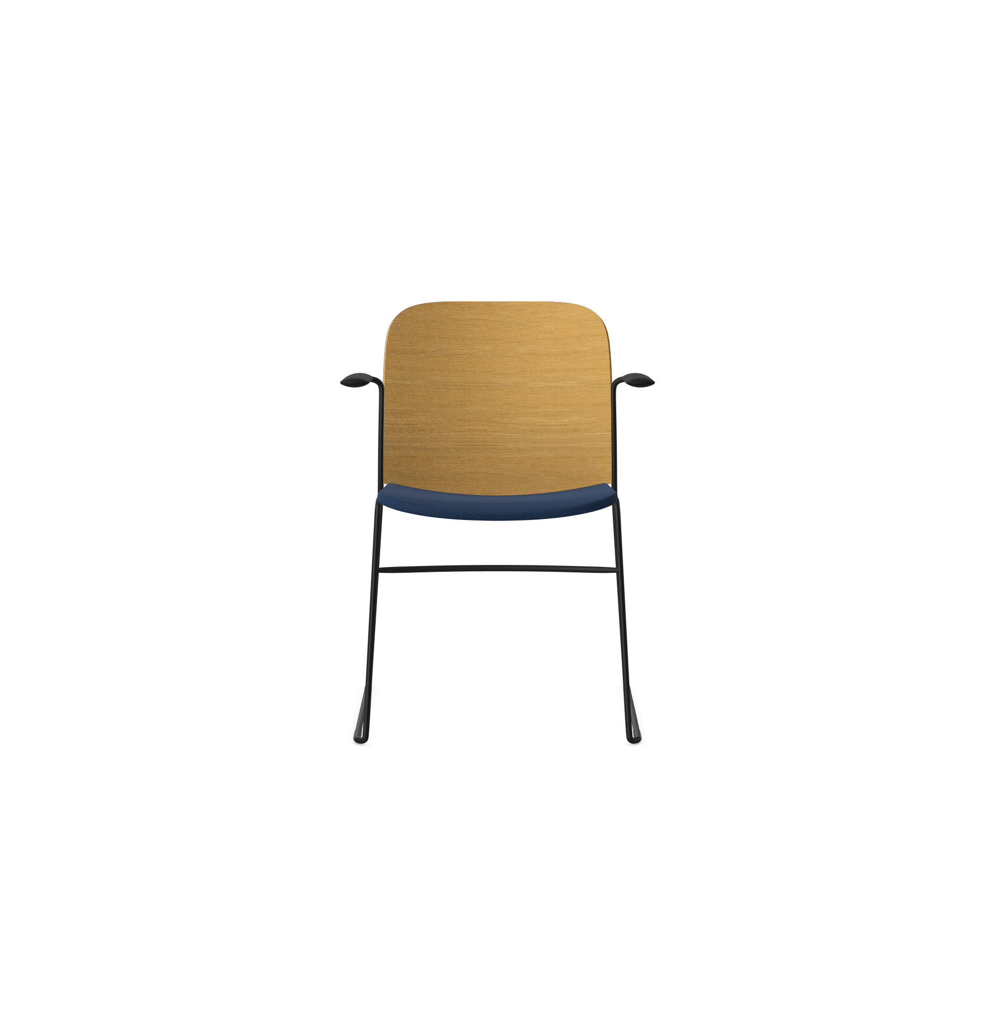 HSW410A Densiti Stacking Chair With Upholstered Seat and Wood Back With Arms