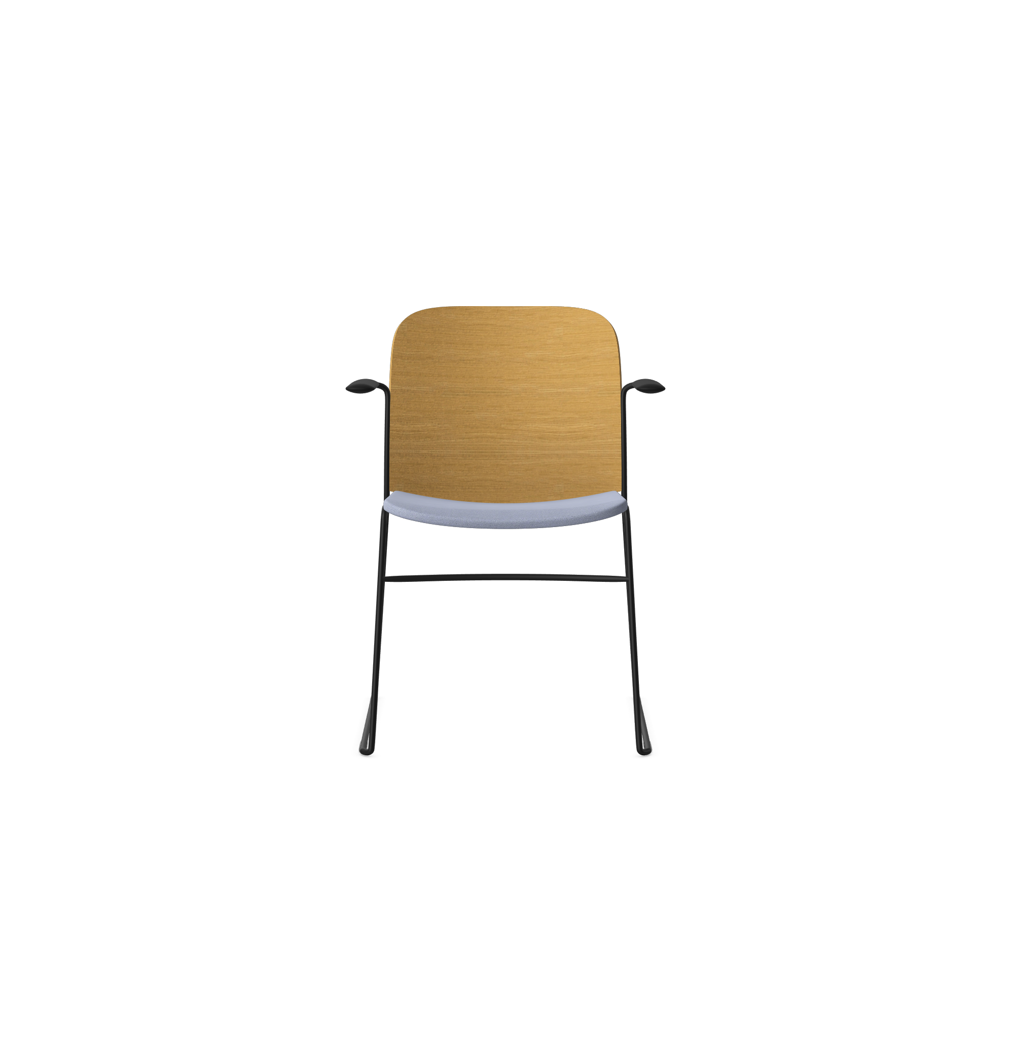 HSW410A Densiti Stacking Chair With Upholstered Seat and Wood Back With Arms