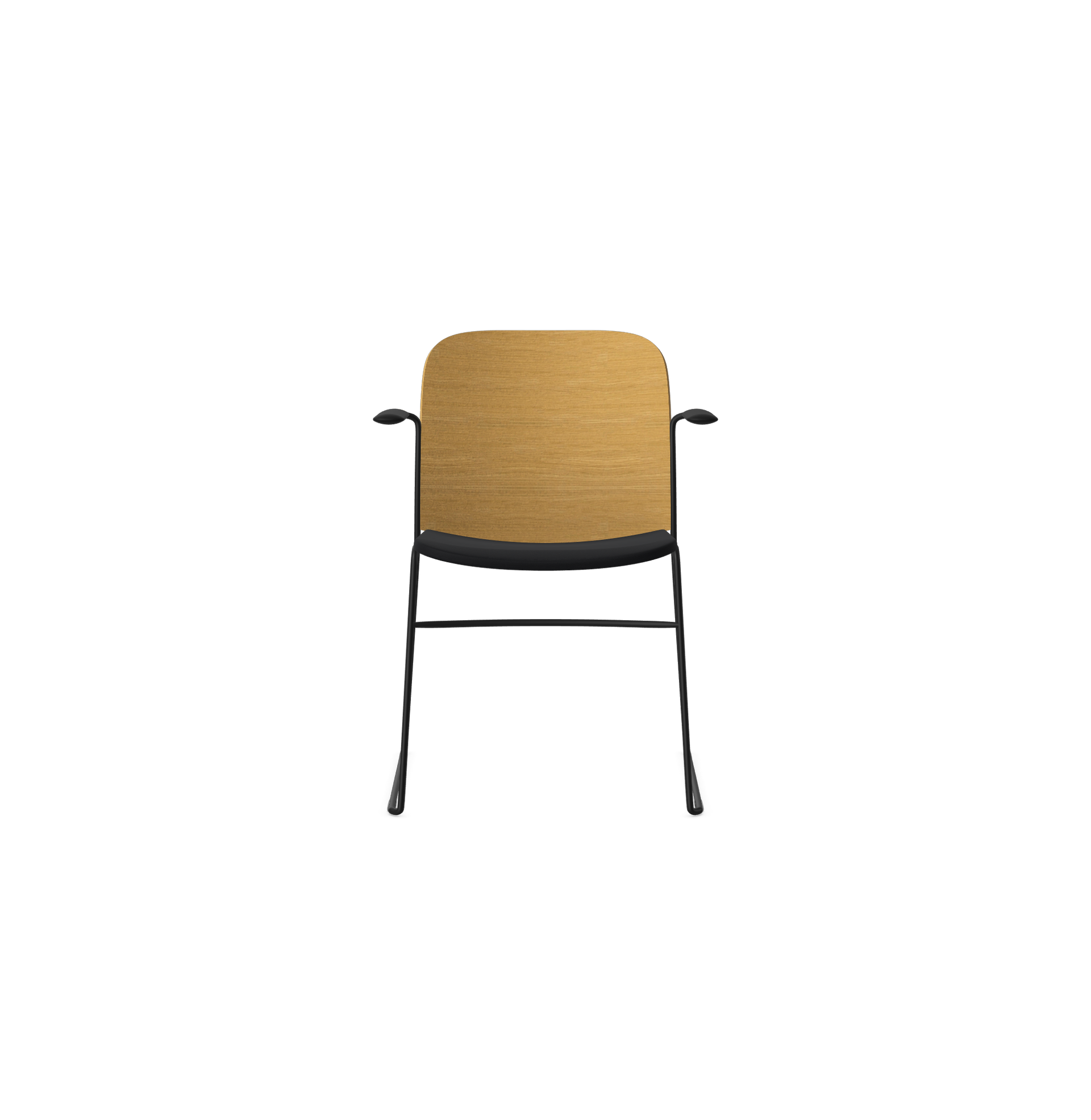 HSW410A Densiti Stacking Chair With Upholstered Seat and Wood Back With Arms