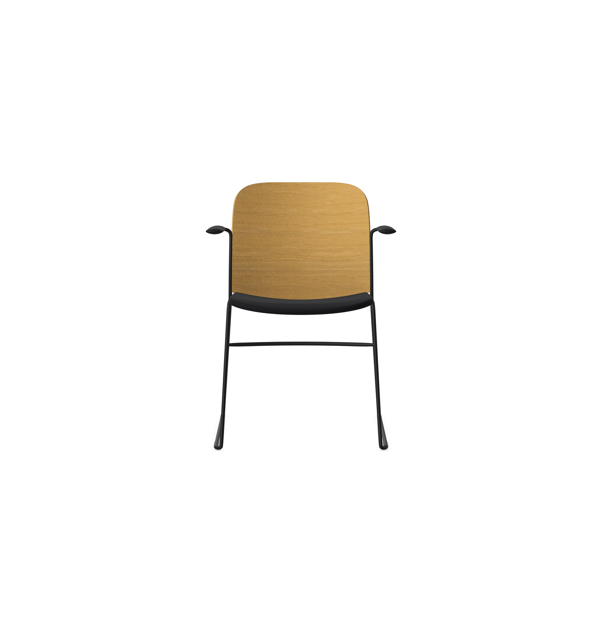 HSW410A Densiti Stacking Chair With Upholstered Seat and Wood Back With Arms