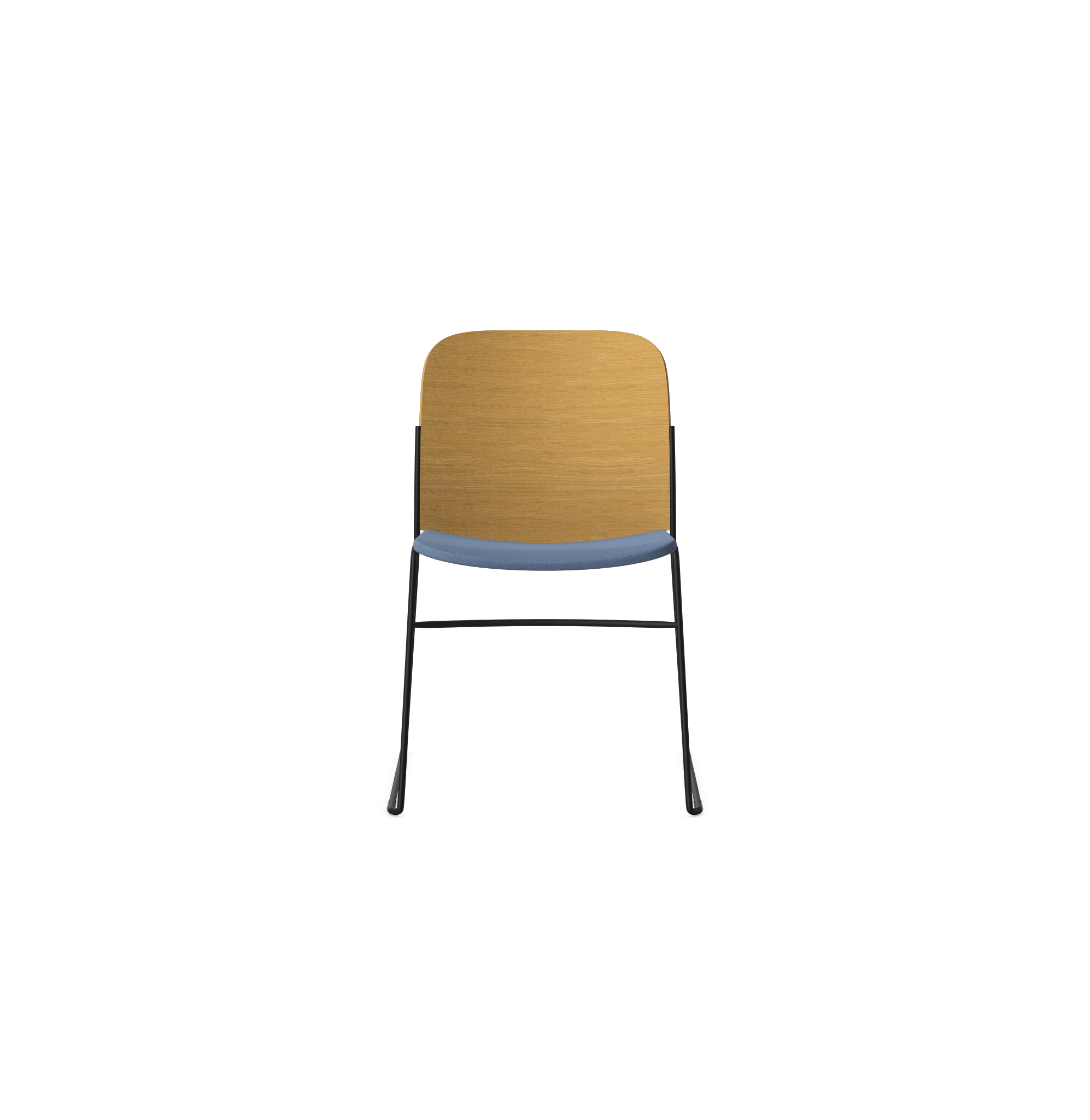HSW410 Densiti Stacking Chair With Upholstered Seat and Wood Back With No Arms.