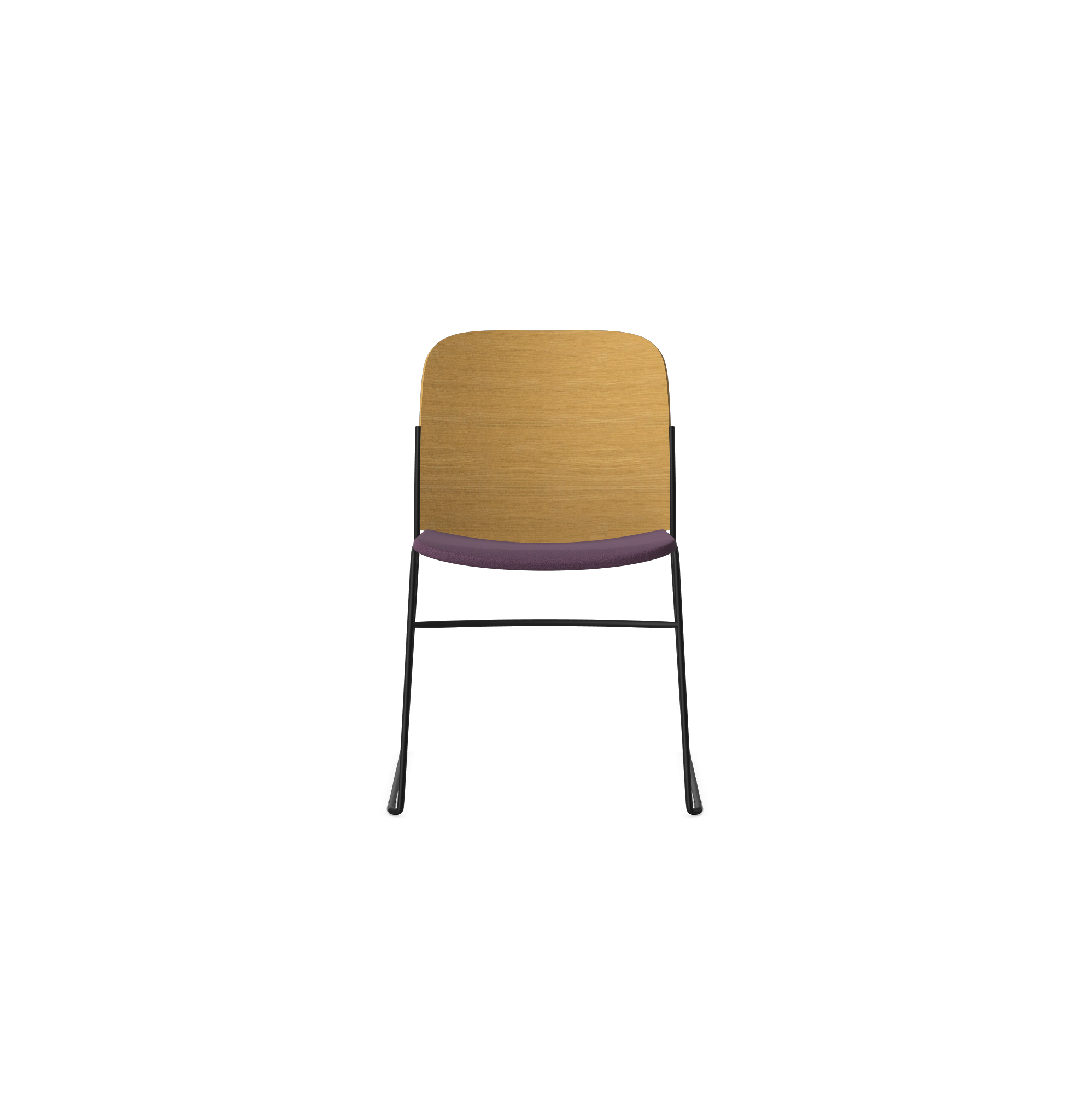HSW410 Densiti Stacking Chair With Upholstered Seat and Wood Back With No Arms.