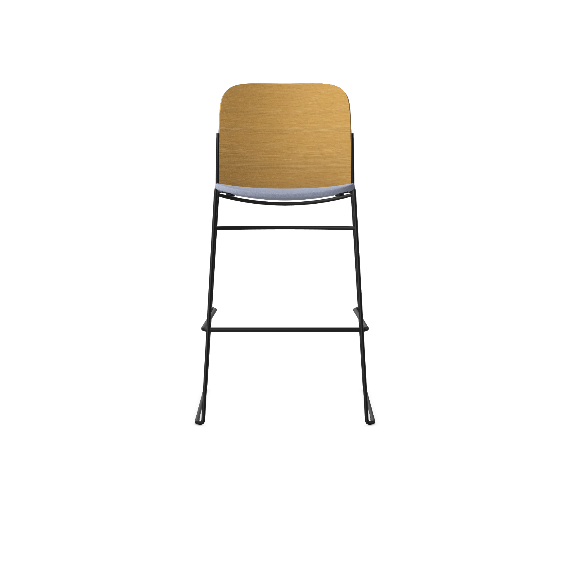 HSW430 Densiti Stool with Upholstered Seat and Wood Back with No Arms