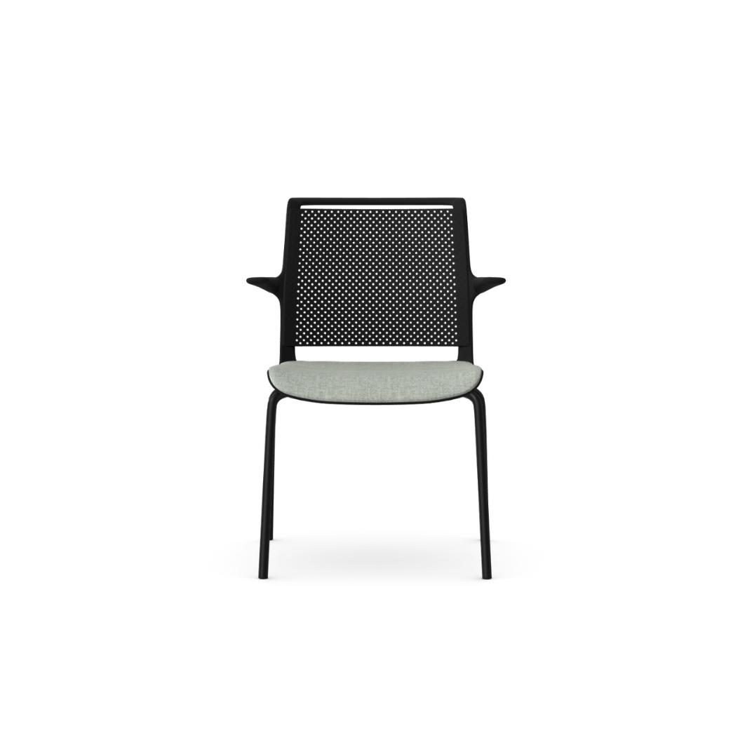 ADL12A Ad-Lib Chair With Upholstered Seat and Plastic Back, With Arms