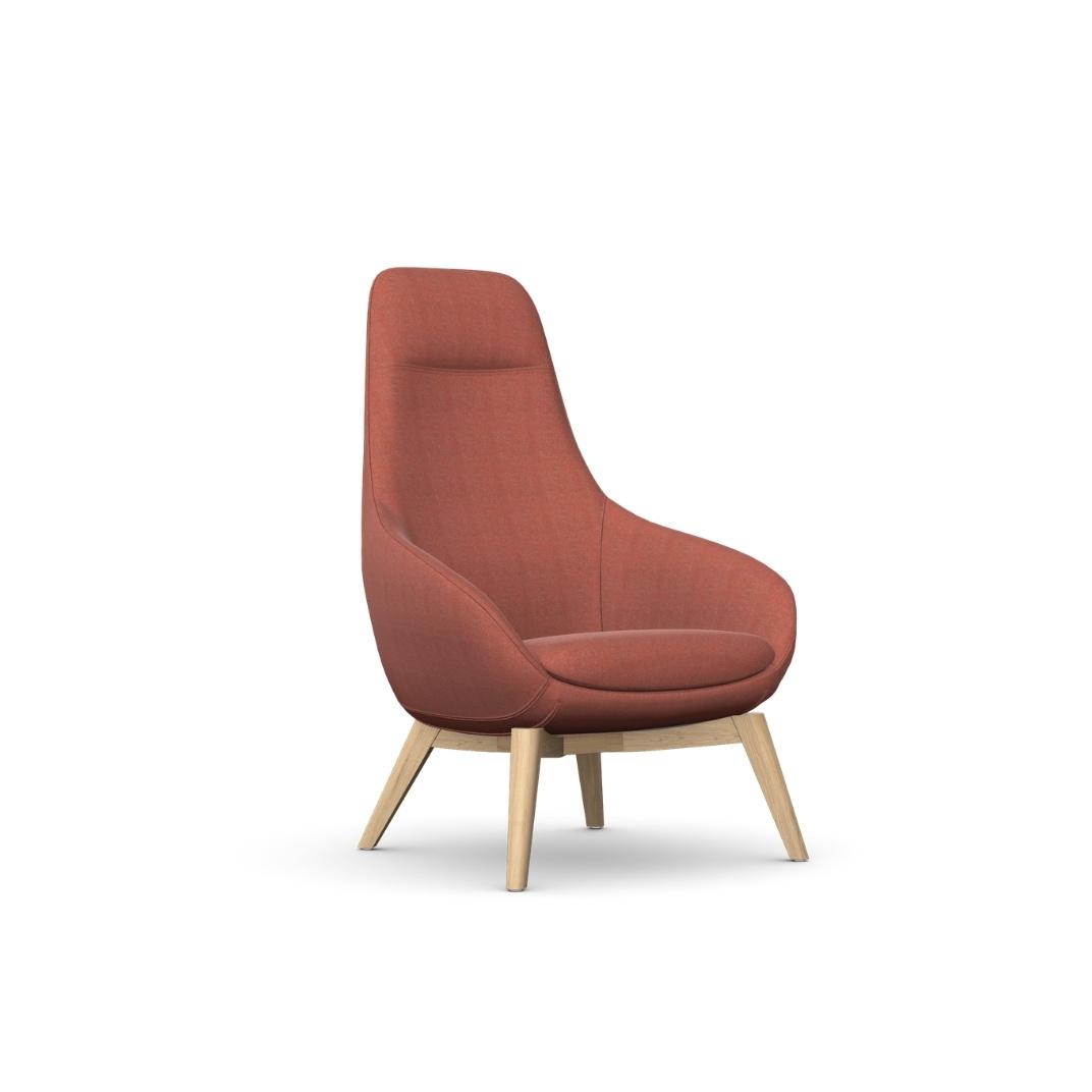 Aria 4 Wooden Legs Base Lounge Chair