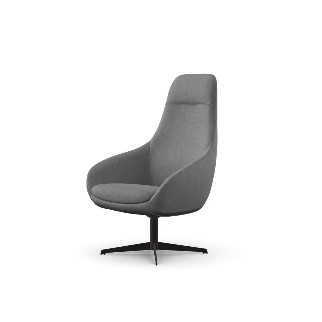 Aria 4 Star Metal Swivel Base Lounge Chair
